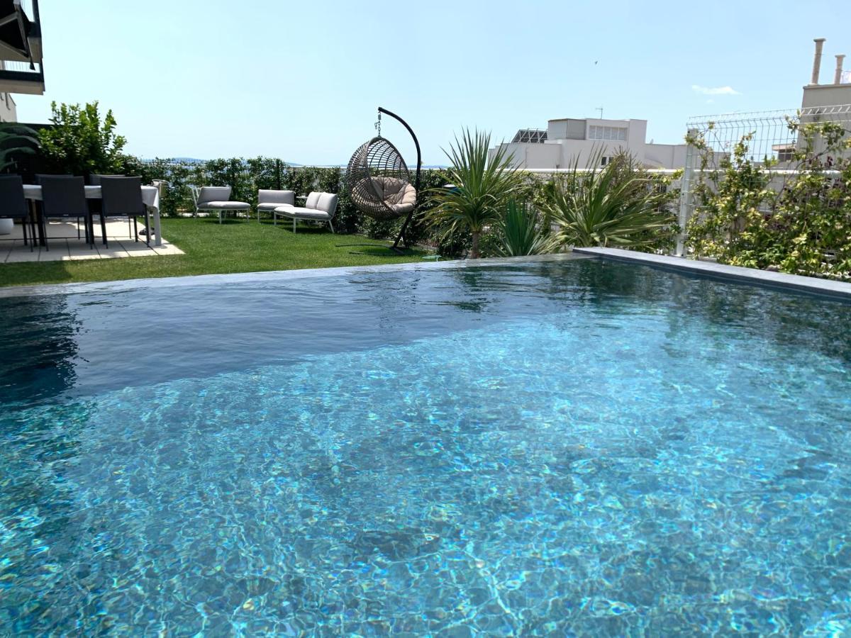 New Luxury Apartment With Private Heated Pool And Amazing Terrace With Seaview Сплит Екстериор снимка